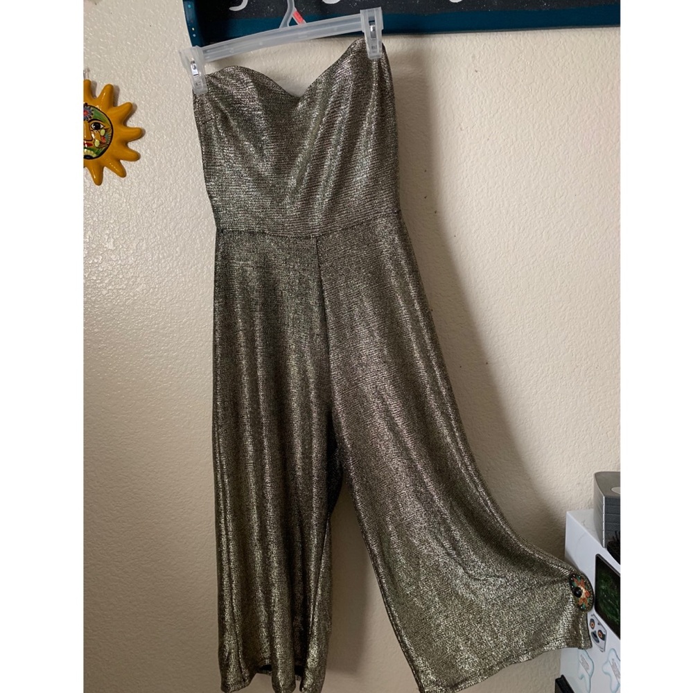 Strapless sequence jumpsuit